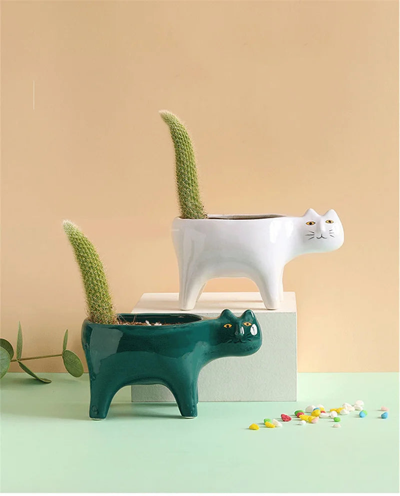 ceramic cat flower pot Cat Ceramic Planter